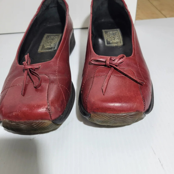 vintage Stone Ridge by Aldo ballet flat shoes red leather size 36 - Picture 2 of 9